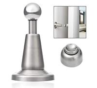 LHKJ Stainless Steel Silver Door Stop DS-002, Soft-Catch Magnetic Door Stopper Wall Or Floor Mounted, Brushed Satin Nickel