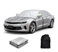 LHKveritas Car Cover for Renault Megane R.S. Trophy Half Cover for Outside Storage, Waterproof Weather Protection, 420D Oxford Fabric, Against Rain Dust UV Snow Frost, Silver