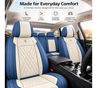 LHKveritas Car Seat Covers for Boxst-er/Cayman 718/986/987/981, Front Seats, Full Headrest Covers, Comfortable Cushion Design, Easy Installation, Black, Car Interior Protection(Blue-White