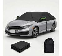 LHKveritas Half Car Cover Waterproof for VW Tiguan L(2016-2025) Top Cover Outdoor Use, UV Resistant Windproof, All Weather Protection Windscreen and Roof, Against Rain Frost(Black