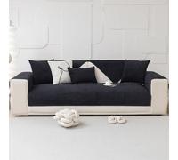 LHKXKKXX Sofa Cover Waterproof Blanket, Non-slip Sofa Cover 1 2 3 4 Seater Throw Blankets for Sofa, Couch Cover L Shape Corner Sofa Sofa Throw, Couch Cover Corner Sofa Sofa Cover,Black,110x210cm