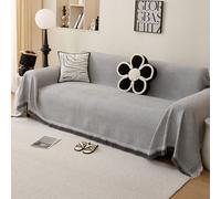 LHKXKKXX Throw Blankets for Sofa Cotton, Sofa Cover 1 2 3 Seater, Sofa Blankets for Seating Area, Couch Cover L Shape, Sofa Protective Blanket Non-slip Dog Cat, Sofa Throw Blanket,Gray,180x340cm