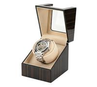 LHLTSLQ Single Watch Winder for Automatic Watches, Watch Rotator for Rolex 5 Rotation Modes Box with Blue Light, Watches Winder Case USB or Battery Powered Present for Men Quiet Mabuchi Motor, Ebony