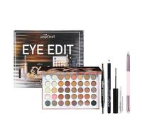 LHLXZQ Eyes Makeup Set, Inclundes 40 Colours Eyeshadow Palette Eyeliner Eyebrow Pencil Mascara and Eyeshadow Brush, Portable Travel Essential Starter Cosmetic Set for Teen Girls Women, 06A