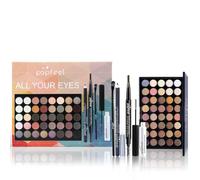 LHLXZQ Eyes Makeup Set, Inclundes 40 Colours Eyeshadow Palette Eyeliner Eyebrow Pencil Mascara and Eyeshadow Brush, Portable Travel Essential Starter Cosmetic Set for Teen Girls Women, 01A