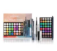 LHLXZQ Eyes Makeup Set, Inclundes 40 Colours Eyeshadow Palette Eyeliner Eyebrow Pencil Mascara and Makeup Brushes, Portable Travel Essential Starter Cosmetic Set for Teen Girls Women, 01B
