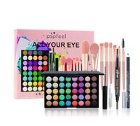 LHLXZQ Eyes Makeup Set, Inclundes 40 Colours Eyeshadow Palette Eyeliner Eyebrow Pencil Mascara and Makeup Brushes, Portable Travel Essential Starter Cosmetic Set for Teen Girls Women, 02B