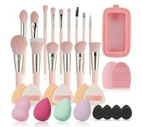 LHLXZQ Makeup Brush Set, Travel Beauty Tool Set with Makeup Sponge, Powder Puff, Brush Cleaner, Professional Facial Brushes for Foundation, Concealer, Eyeshadow, Blush#2