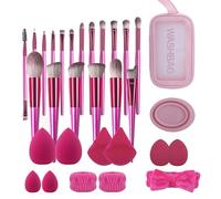 LHLXZQ Makeup Brush Set, Travel Beauty Tool Set with Makeup Sponge, Powder Puff, Brush Cleaner, Professional Facial Brushes for Foundation, Concealer, Eyeshadow, Blush#2