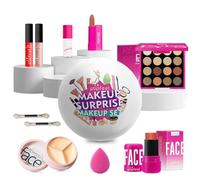LHLXZQ Makeup Set for Women, Mini Size Ball-shape Beauty Set with Eyeshadow Lip gloss Lipstick Blush, Multipurpose Essential Starter Cosmetic Bundle for Teen Girls and Women#1