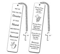 LHLZNB 2 Pack Christian Bookmarks with Bible Verses - Personalized Religious Bookmarks for Women & Men - Inspirational Christian Gifts for Christmas, Baptism, Easter