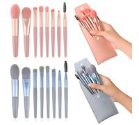 LHLZNB 2 Sets of 16 Pcs Premium Make Up Brushes Set - Real Techniques & ELF Makeup Brushes - Soft Nylon Bristles, Multicolor, Cosmetic Brush, Travel & Professional Use