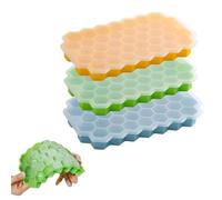 LHLZNB 3 Pack Silicone Ice Cube Moulds，Ice Cube Trays，BPA Free Food Grade Silicone Ice Cube Mould with Stackable Removable Lids，Makes Hexagonal Ice Cubes for Chilled Drinks，Whiskey，Cocktails