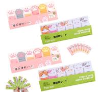 LHLZNB 4 Books Cute Cat Sheets Cartoon Animal Sticky Notes, mini Post it Notes,Cute Cartoon Memo Funny Sticky Note Self Stick Animal Notepad Page Markers Flags for Home, School and Office (Kitty)