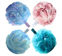 LHLZNB 4 Pcs 75g Oversize Premium Shower Puff & Loofah Set - Multi-Functional Body Scrubber, Shower Sponge, Shower Scrunchie for Men & Women - Ideal Bathing Accessories Shower loofah