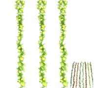 LHLZNB Artificial Flowers Garlands - 42 simulated roses Artificial Flower Vines for Decorations, Faux White Rose Floral Arch with Realistic Design for Home, Indoor/Outdoor Weddings (3, yellow)