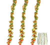 LHLZNB Artificial Flowers Garlands - 42 simulated roses Artificial Flower Vines for Decorations, Faux White Rose Floral Arch with Realistic Design for Home, Indoor/Outdoor Weddings (3, red)