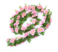 LHLZNB Artificial Flowers Garlands - 60 simulated roses Artificial Flower Vines for Decorations, Faux White Rose Floral Arch with Realistic Design for Home, Garden, Indoor/Outdoor Weddings (Pink)