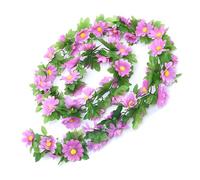LHLZNB Artificial Flowers Garlands - 60 simulated roses Artificial Flower Vines for Decorations, Faux White Rose Floral Arch with Realistic Design for Home, Garden, Indoor/Outdoor Weddings (Purple)