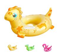 LHLZNB Baby Swim Ring with Seat - Soft PVC Inflatable Bath Float for Infants 6-36 Months, Multipurpose Ergonomic Baby Float for Safe Bath Time & Swim Lessons (Yellow dinosaur)