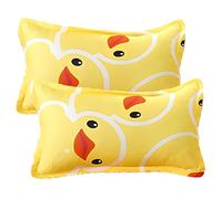 LHLZNB Baby Toddler Pillowcase,2 Pack 100% Cotton Pillow Cover,Cot Bed Pillow Pair Cases 50x75cmSoft and Breathable Baby Pillowfor Boy & Girl Bedding, Kids Travel Pillow Pillowcase (Yellow, Cartoon)