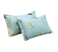 LHLZNB Baby Toddler Pillowcase,2 Pack 100% Cotton Pillow Cover,Cot Bed Pillow Pair Cases 50x75cmSoft and Breathable Baby Pillowfor Boy & Girl Bedding, Kids Travel Pillow Pillowcase (Green, Cartoon)