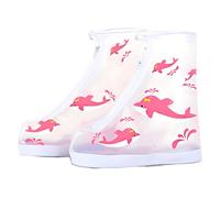 LHLZNB Children Waterproof Shoe Covers, shoe protector covers，overshoes，Upgrade Reusable Anti-slip and Wear-Resistant Rain Shoe Covers with Zipper for Outdoor Cycling Camping Fishing Travel (Pink, M)