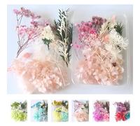 LHLZNB Ethereal Dry Flowers for Crafts & Resin - Preserved Beauty in Every Petal - Perfect, Floral Decorations, and Wreath Making - Includes Pink, White, and Red Dried Flowers (Pink)