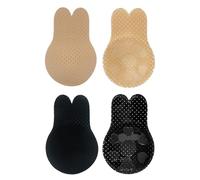 LHLZNB Invisible Backless Bra Strapless -Adhesive Silicone Push Up Bra Cups with Removable Strap, Reusable Nipple Covers for Wedding Deep V Dresses，Stick. (UK, Cup & Band, A, Standard, A/B)