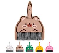 LHLZNB Mini Dustpan and Brush Set, Small Broom and Dustpan Cleaning Set Portable Table Top Brush Set Dining Table Crumb Sweeper Cleaning Tools with Soft Bristles Sweeper Dust (Little Bear)