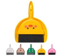 LHLZNB Mini Dustpan and Brush Set, Small Broom and Dustpan Cleaning Set Portable Table Top Brush Set Dining Table Crumb Sweeper Cleaning Tools with Soft Bristles Sweeper Dust (Chick)