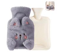 LHLZNB Mini hot Water Bottle，hot Water Bottle，Multipurpose Hot Cold Compress Muscle Pain Relief Back Neck Shoulder Belly，Applicable to Adult and Children (Grey)