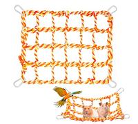 LHLZNB Rat Climbing Rope Net Equipped with 4 hooks, Colorful Bird Rope Net，Pet Hanging Hammock,Small Animal Rope Net Toy, Cage Decor Accessories for Rat Hamster Bird Ferret