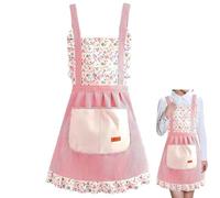 LHLZNB stylish aprons for women - perfect cooking aprons for chefs,personalised apron baking & kitchen use, waterproof with pockets, ideal ladies apron gift (Pink)