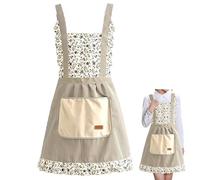 LHLZNB stylish aprons for women - perfect cooking aprons for chefs,personalised apron baking & kitchen use, waterproof with pockets, ideal ladies apron gift (green)