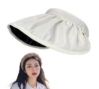 LHLZNB Sun Visors for Women, 2 in 1 Foldable Sun Visor Hat/Headbands, Sun Visor Hat Wide Brim, Women's Visors with UV Protection, Topless Sun Hat Summer for Outdoor Sports (UK, Alpha, M, L, White)