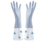 LHLZNB superior gloves medium - premium rubber washing up gloves for ultimate cleaning & dishwashing - durable, cotton-lined kitchen gloves medium & for comfort & protection (blue)