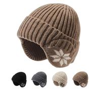 LHLZNB Thickened Ear Protection Winter Hats for Women，Hats，Winter Hats for Men，Winter hat，Warm Fleece Lined Skull Cap for Men Women Windproof Watch Hat Knit Warm (UK, Alpha, S, M, Coffee)