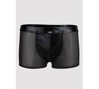 LHM Wet Look and Sheer Mesh Boxer Shorts - L / XL - Black Black
