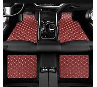 LHMM 4PC Car Floor Mats for Ford Mondeo MK5 2015-2023, Leather Auto Front Rear Row Carpet All Weather Anti-slip Wear-resistant Car Accessories, F WineRed Beige