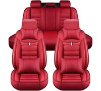 LHMM Car Leather Seat Cover Sets for Mazda CX-3 1.5 Diesel/1.8 Skyactiv-D/2.0, Front Rear 5 Seats Protectors Waterproof Wear Resistant Cushions Full Set,Red