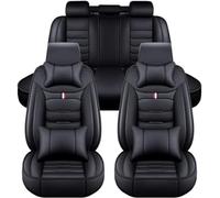 LHMM Car Leather Seat Cover Sets for Nissan X-Trail 5-seats 2017 2018 2019 2020, Front Rear 5 Seats Protectors Waterproof Wear Resistant Cushions Full Set,Black