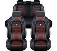 LHMM Car Leather Seat Cover Sets for VW Golf MK7 Estate 2013-2019, Front Rear 5 Seats Protectors Waterproof Wear Resistant Cushions Full Set,BlackBrown