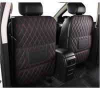 LHMM Car Seat Protector Large Kick Mat for Ford F-650 Super Duty, Seat Back Kick Protector Leather Waterproof Car Seat Kick Mat,BlackRed