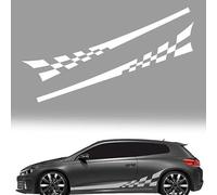 LHMM Car Stripe Sticker Racing Body Side Stripe Decal, for BMW 1 Series E82 F20 E81 E87 1 Serise Cabriolet E88 Car Body PVC Pinstripe Decal Stickers Decoration,A weiß