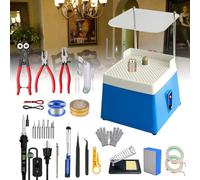 LHMWTWR 32 pieces glass grinder for stained glass kit uk,beginners stained glass grinder machine,With automatic water filling function, 5/8 grinding drill bit,glass cutting kit, Soldering kit etcTool.