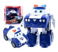 LHMYPP Kim Boy's Deformation Robot Hangar Version Deform Airplane Super Wings New Toys L12CM Children's Toys Creative Inertial Vehicle Girl's Transforming Car