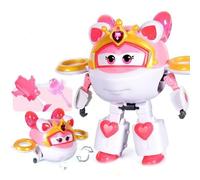 LHMYPP ShaSha Super Wings New Toys L12CM Children's Toys Hangar Version Deform Airplane Boy's Deformation Robot Creative Inertial Vehicle Girl's Transforming Car