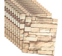 LHNNDM 10 PCS Brick-Pattern Wallpaper, 3D Wallpaper，35x38cm self-Adhesive Wall Decals,Home Decoration, Waterproof Material, Suitable for Kitchen, Bathroom, and Living Room. (Vintage White)