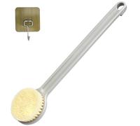 LHNNDM Back Shower Brush with Long Handle, 36CM Soft Exfoliating Back Scrubber for Wet & Dry Brushing, Suitable for Men and Women (Grey)